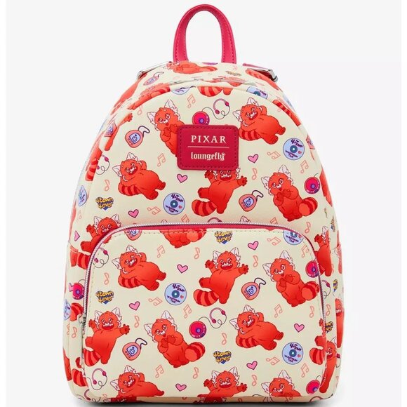 LOUNGEFLY PIXAR DISNEY TURNING RED PANDA MEI MINI BACKPACK~ WITH TAGS BRAND NEW~ - Picture 1 of 3